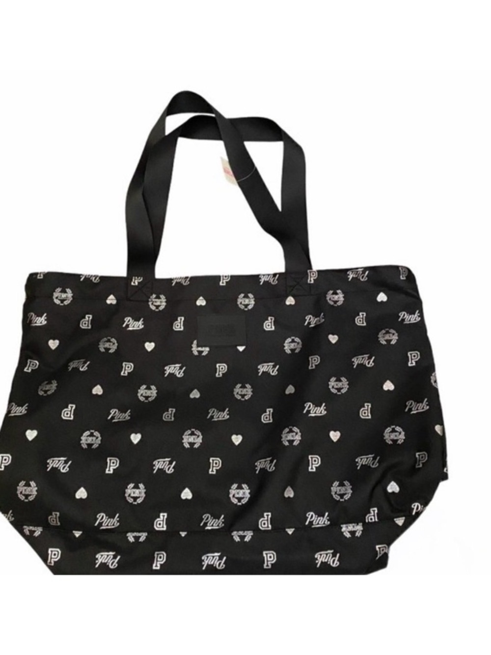 PINK Victoria's Secret Black All-Over Logo Tote